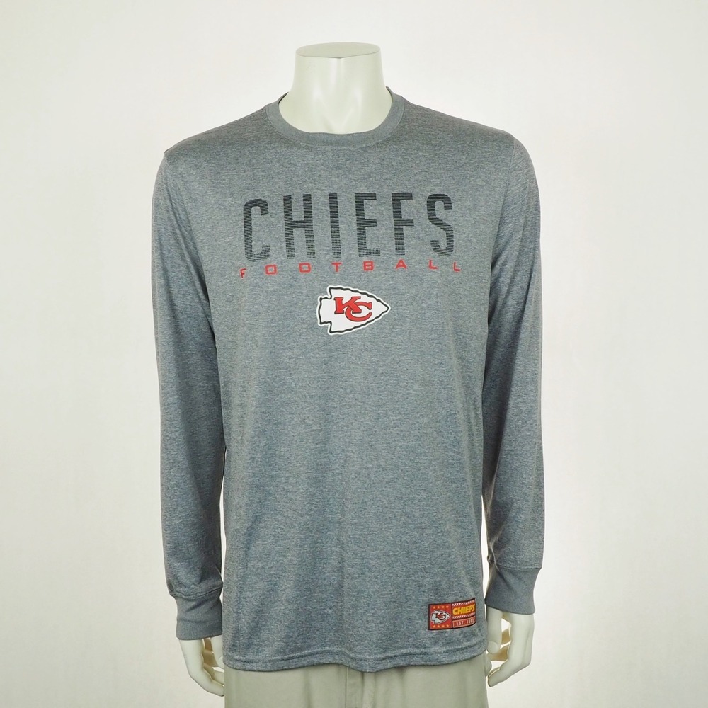 NFL Team Kansas City Chiefs Tee Shirt Mens Large Heather Gray Football Training